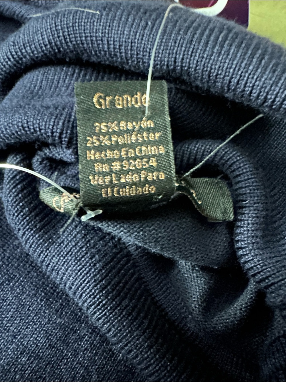Carolyn Taylor Women’s Dark Navy Turtleneck Sweater - Picture 4 of 7